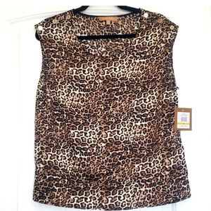 NWT Ellen Tracy Leopard Print Top (M)